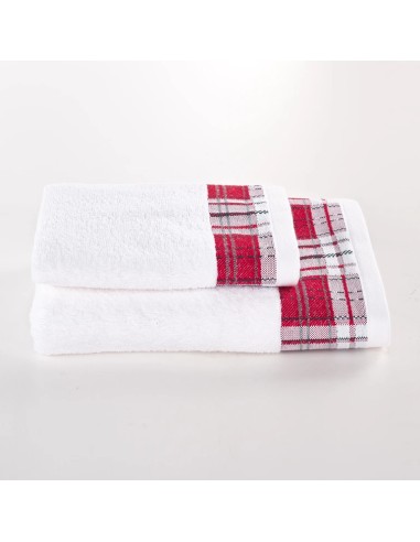 Set asciugamani Tartan Bianco