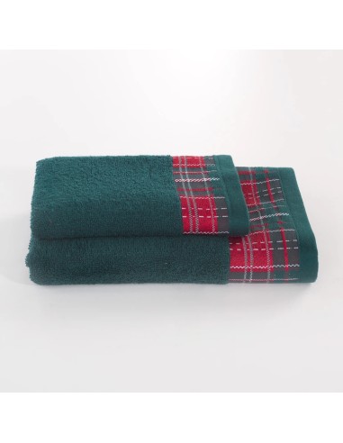 Set asciugamani natalizio Tartan Verde