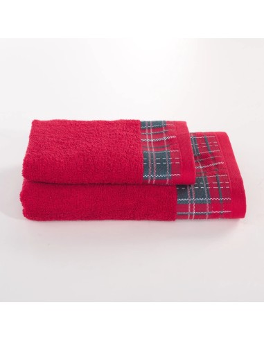 Set Asciugamani natalizio Tartan Rosso